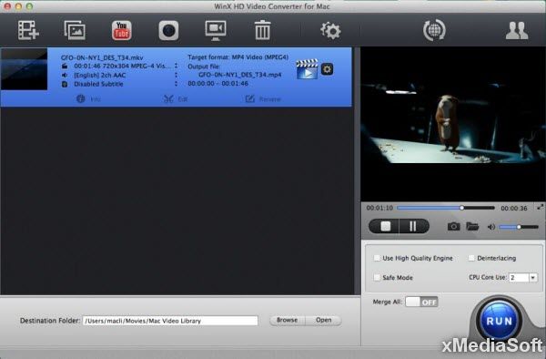 WinX HD Video Converter Deluxe for Mac