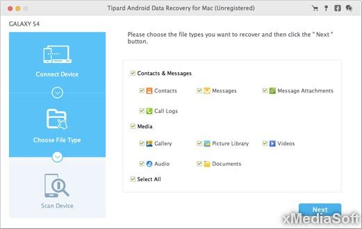Tipard Android Data Recovery for Mac