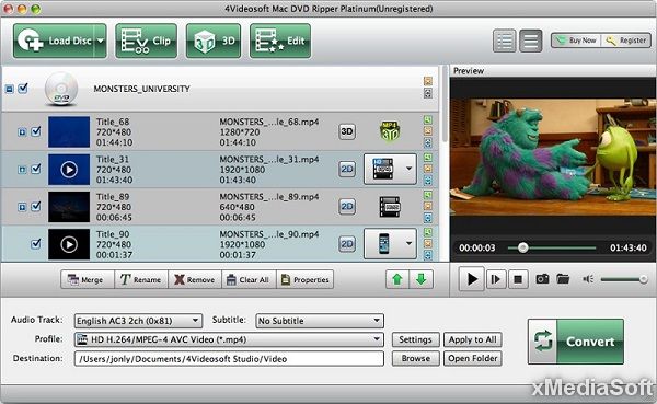 4Videosoft DVD Ripper Platinum for Mac