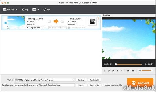 Aiseesoft Free MXF Converter for Mac