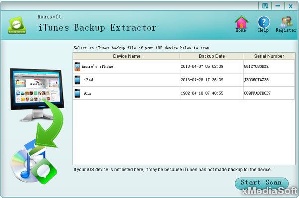 Amacsoft iTunes Backup Extractor