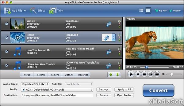 AnyMP4 Audio Converter for Mac