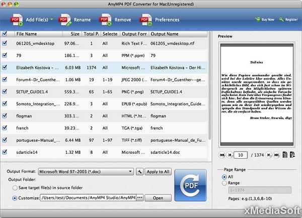 AnyMP4 PDF Converter for Mac