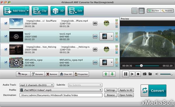 4Videosoft MXF Converter for Mac