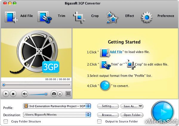 Bigasoft 3GP Converter for Mac