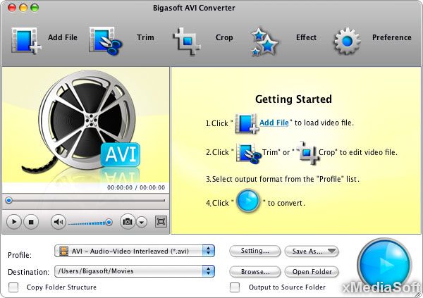Bigasoft AVI Converter for Mac